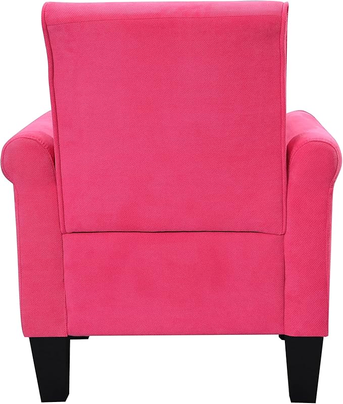 Accent Chairs Comfy Sofa Chair Armchair for Reading Living Room Bedroom Office Waiting Room Linen Fabric Pink