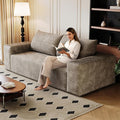 Boneless Sofa Compressed Sofa Couch in a Box Deep Seat Couch for Living Room Bedroom Conference Room Apartment Backrest Pillow No Assembly (Camel 71)