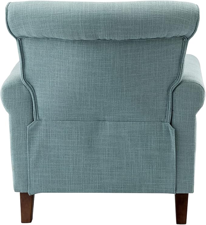 Modern Upholstered Accent Chair with Wood Legs Wingback Armchair with Removable Cushion Comfy Nailhead Trim Lounge Chair Single Sofa Reading Chairs for Living Room Bedroom