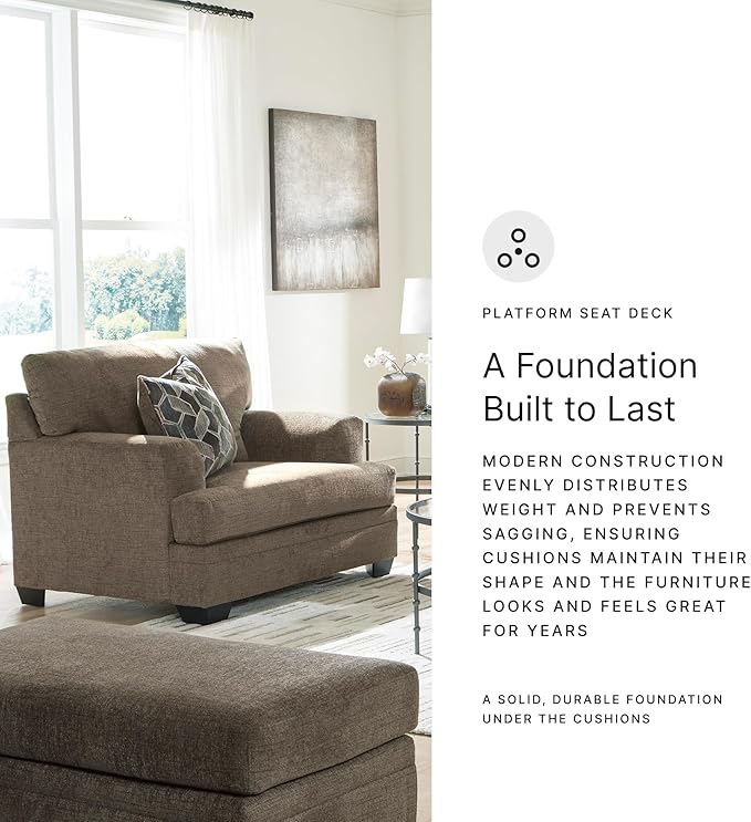 Signature Design by Ashley Stonemeade Contemporary Upholstered Oversized Chair with Reversible Cushion Gray