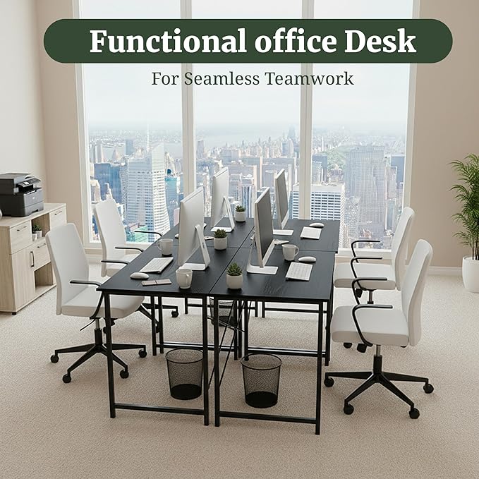 Computer Desk 40 Inch Simple Home Office Desk Study Writing Table Sturdy Metal Frame Scratch-Resistant MDF Desktop for Bedroom Dorm Workspace Small Space Black