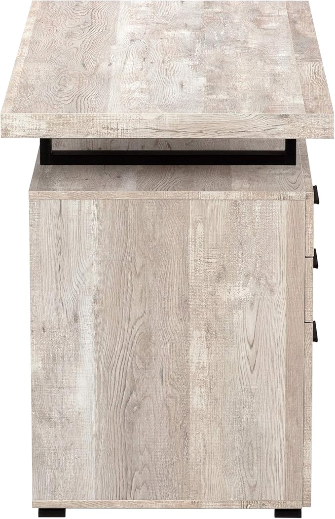 Computer Desk Home Office Laptop Left Right Set-up Storage Drawers 48 l Work Beige Laminate Black Metal Contemporary Modern