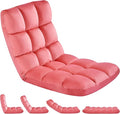 Yaheetech Floor Chair Meditation Chair with Back Support Gaming Floor Lounger with 14 Adjustable Position for Adult Pink