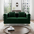 Cloud Couch for Living Room 59 Modern Overstuffed Deep Seat Velvet Loveseat Sofa with 2 Pillows Comfy Upholstered 2 Seater Love Seat for Bedroom Office Emerald Green Velvet