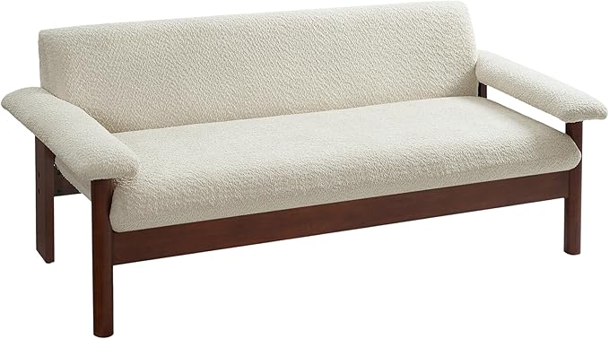 Christopher Knight Home Vincenzo 72.8 Loveseat Large Couch Chair Berber Fleece Sofa Upholstered Loveseat Soft Pillow Armchair Rubberwood Legs Couch Reading Sofa for Living Room Home Rest Beige