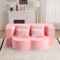 2-in-1 Folding Sofa Bed with Pillow No Assembly Futon Twin Size Sofa Bed Breathable Velvet Convertible Couch Bed for Living Room and Guest Room 78.7 Inch Pink