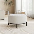 Acanva Modern Accent Chair with Wool-Like Fabric Metal Legs Reading Leisure Single Sofa for Living Room Bedroom Waiting Room Ottoman
