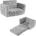 2 in 1 Glow in The Flannel Foldable Sofa BedAll-Sponge Single Chaise Lounge SofasComfy Convertible Sofa to BedPortable Floor Chair Bedswith Armrestfor Living Room Bedroom Apartment (Light Grey)