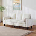 Kinfant Accent Living Room Chair - Modern Upholstered Armchair Reading Side Chair Single Sofa for Bedroom Apartment Studio Office Waiting Room (White 3-Seater)