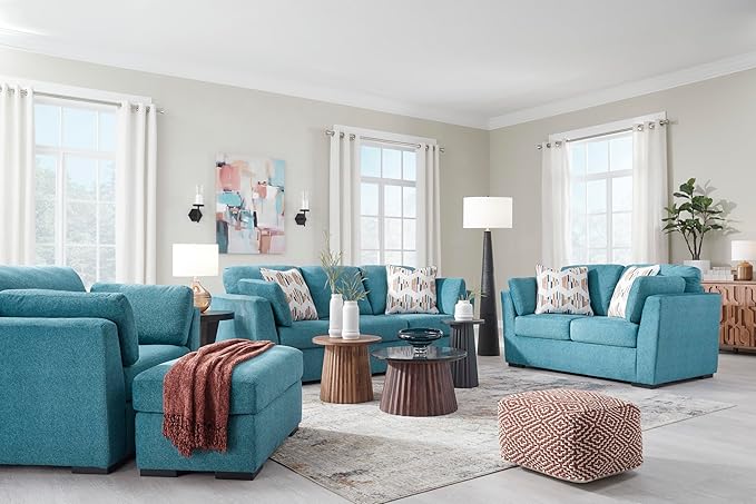 Signature Design by Ashley Keerwick Modern Upholstered Oversized Chair Blue
