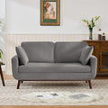 Kingfun 65 Corduroy Love Seat with Spring Cusions Mid Century Modern Loveseat Sofa for Livingroom &amp Bedroom Comfy Upholstered Small Couch Gray | linen fabric button tufted solid wood foot p
