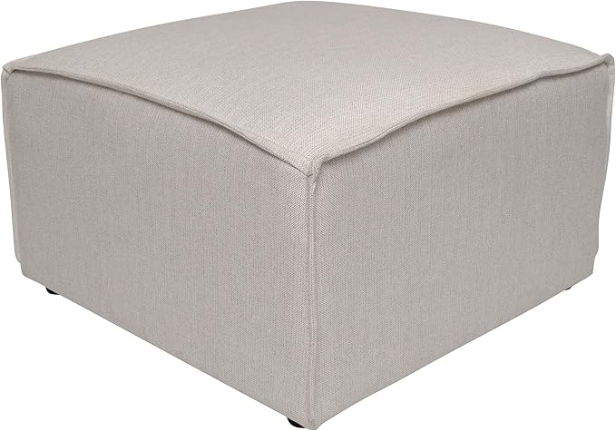 EMMA + OLIVER Farmount Modular Ottoman for Sectional Sofa Modular Footrest Cream