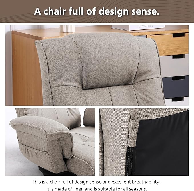 FLOGUOR 360 Degree Swivle Adjustable Floor Chair Chaise Lounge Indoor Folding Lazy Sofa with Armrests and Side Pocket Adults Gaming Chairs for Living Room Bedroom Factory Price 201 (BE)