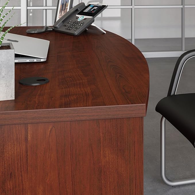 OfficeWorks by Sauder Affirm 60'' Bow Front Desk Shell L: 59.06'' x W: 34.25'' x H: 29.29'' Classic Cherry Finish