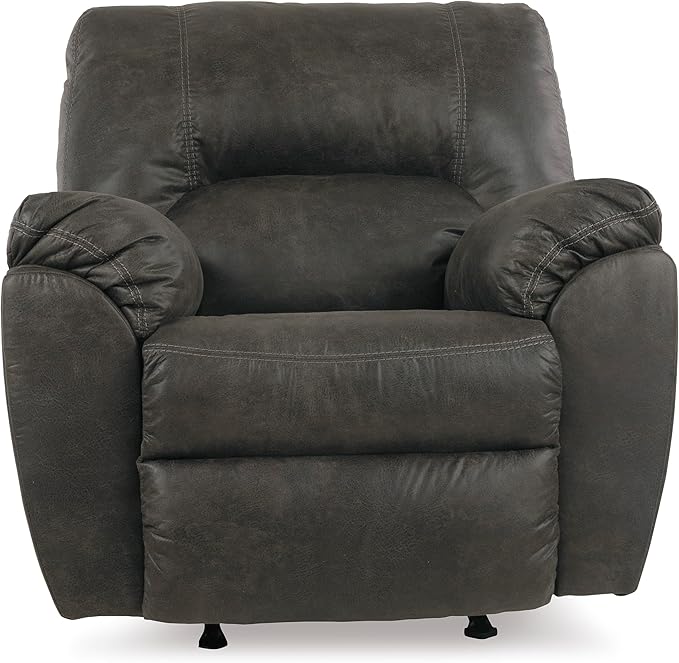 Signature Design by Ashley Tambo Faux Leather Manual Rocker Recliner Gray