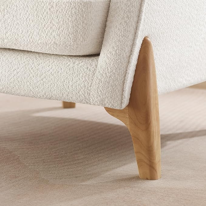 VANOMi Accent Chairs for Living Room Sherpa Armchair with Cushion Comfy Chair for Bedroom Reading Corner Apartment White