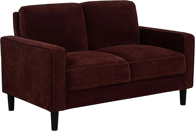 Coaster Home Furnishings - Ruth - Fabric - Upholstered Loveseat with Slim Track Arms Attached Cushions Angled Legs - Transitional Style - Living Room - 54-Inch - Rust - 511212