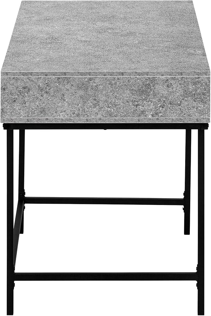 Computer Desk Home Office Laptop Storage Drawers 48 l Work Grey Laminate Black Metal Contemporary Modern