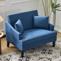 Bezseller 41 Oversized Accent Chair Comfy Living Room Chair with 2 Pillows Upholstered Mid Century Modern Armchair with Deep Seat Reading Chair for Bedroom Apartment Office Blue