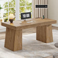 55.9 in Executive Desk with Power Outlets Modern Home Office Desk with Storage Cabinet Wood Computer Desk Business Workstation Desk Conference Table Oak (Storage Cabinet)