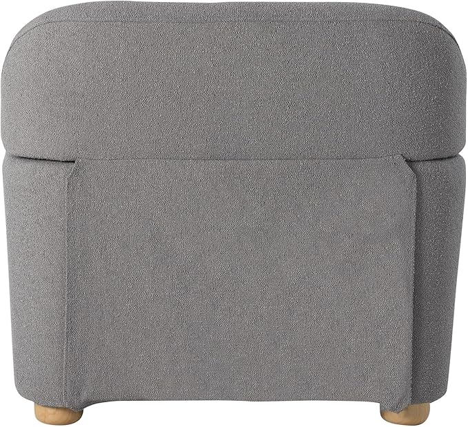 Studio Living® Jennifer 36.6 Arm Chair Modern Style Pocket Coil Comfort Natural Wood Legs Boucle Fabric Gray