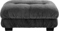 SoarFlash Velvet Sectional Sofa Ottoman Grey