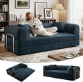 4‑in‑1 Futon Sleeper Bed Queen 78Inch Convertible Floor Sofa Couch with L‑Shaped Armrests Space-Saving Sofa Bed Foldable Mattress Lounge for Living Room Bedroom