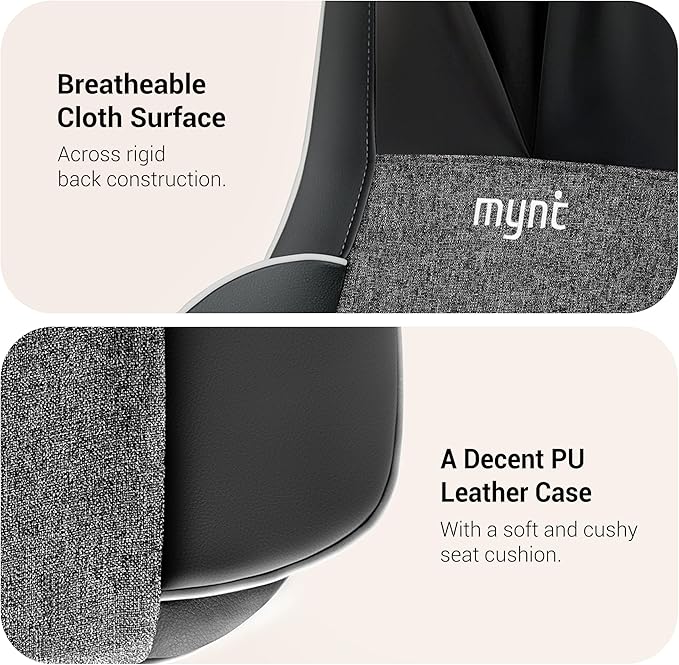 Mynt FSA Eligible HSA Approved Shiatsu Neck and Back Massager for Chair with 10 Deep Kneading Nodes 2D &amp 3D Back Massage with Heat Portable Spot Massage Chair Pad (Black)