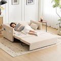 Furnimart 62 Queen Sleeper Sofa 3 in 1 Convertible Loveseat Sleeper Pull Out Sofa Bed with 6-Position Adjustable Backrest Modern Futon Couch for Living Room Apartment RV Linen Beige