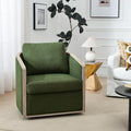 KINWELL 31 W Wood Frame Modern Boucle Swivel Barrel Armchair Mid Century Upholstered Accent Sofa Chair with Pillow Back for Living Room Lounge &amp Bedroom Green