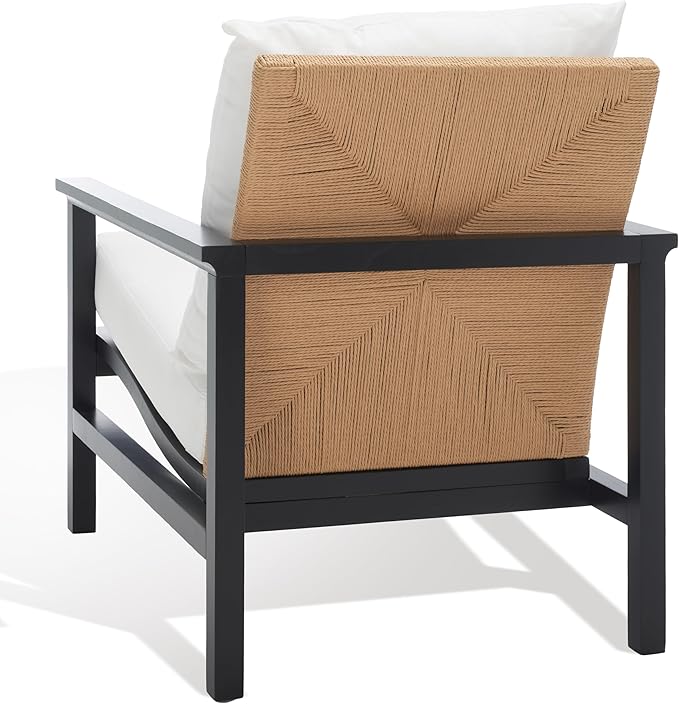 SAFAVIEH Couture Collection Emmalee Black/Natural Cord Back Accent Chair