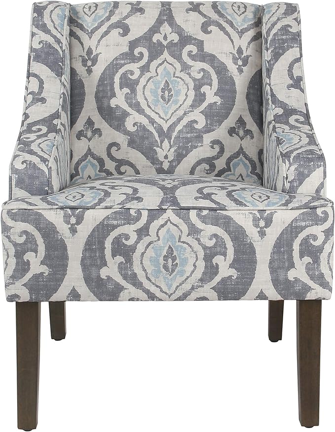 HomePop Velvet Swoop Arm Accent Chair Suri Blue