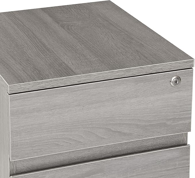 Techni Mobili Rolling Lock and Storage 2 Drawer Vertical Filing Cabinet 15.75 L x 17.75 W x 23 HGrey