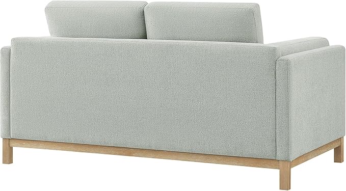 Modway Roscoe 63 Inch Fabric Loveseat in Mist - Comfortable Upholstered 2 Seater Couch for Living Room Apartment or Office Seating