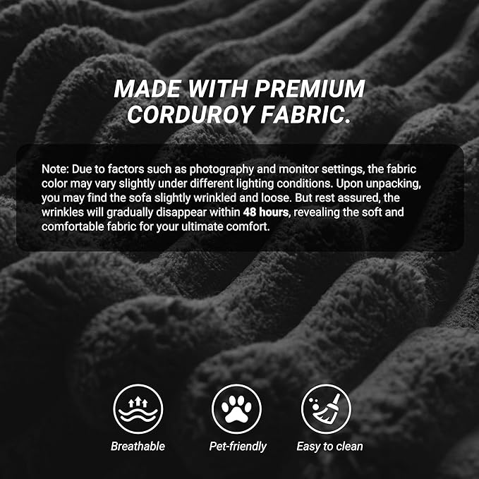 79 Boneless Couch with High Backrest Headrest Comfy Modular Foldable Floor Sleeper Sofa 5-in-1 Convertible Sofa Bed for Living Room Bedroom Lounge Studio Black