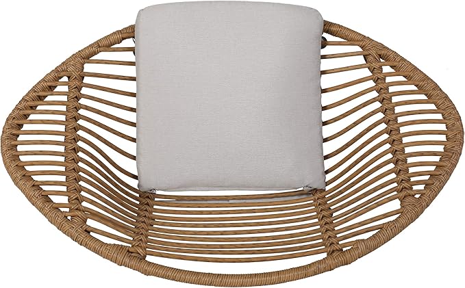 Christopher Knight Home Aleah Indoor Woven Faux Rattan Chairs with Cushions (Set of 2) Light Brown and Beige Finish