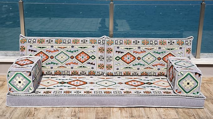 Loveseat Floor Cushions Custom Floor Sofas Arabic Majlis Reading Nook Single Sofa Turkish Sofa Sectional Sofa Entryway Sofa (Gray)