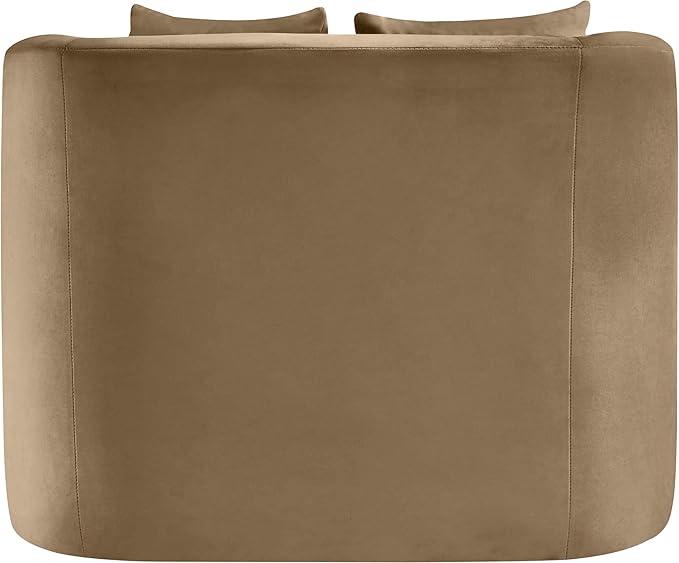 Meridian Furniture 699Beige-C Alder Collection Modern | Contemporary Chair with Ultra Luxe Beige Velvet 460 GSM Velvet Solid Wood Frame 38 W x 36 D x 30 H Beige