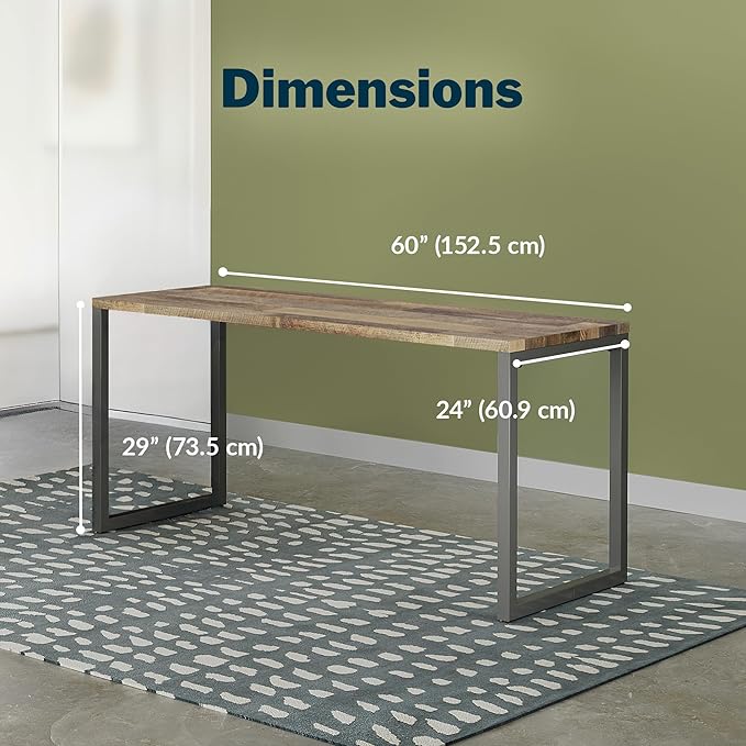 Vari Table 60x30 - Modern Computer Desk with Durable Laminate Finish and Slim Legs - Ideal for Gaming Home or Office - Stand-Alone Workstation or Corner Side Table - Reclaimed Wood