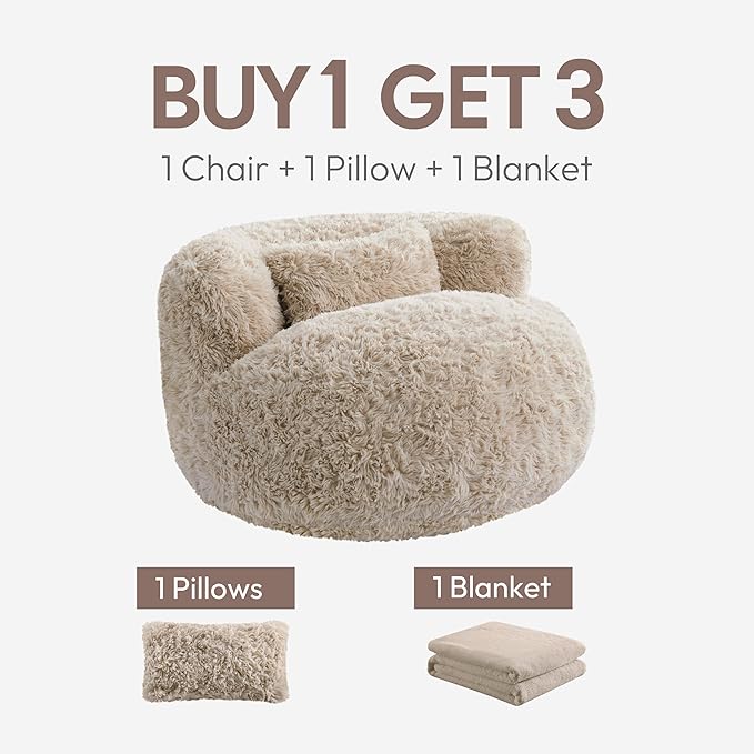 CHITA Compact Expandable Lounge Chair with Pillow Ideal for Living Room Safari