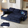 ONBRILL Sleeper SofaPull Out Couch Bed with Storage ChaiseL Shaped Cloud Couch with Adjustable BackrestSectional Couches for Living RoomApartmentTool-Free Assembly ChenilleBlue