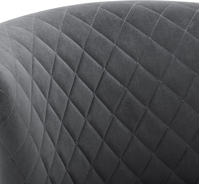 DUHOME Velvet Accent Chair Slipper ChairVanity Chairs Makeup Chair with Back Upholstered Sofa Chair Barrel Chair for Living Room Bedroom with Golden Legs Grey
