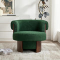 Scott Living Scrolla Boucle Upholstered 360° Swivel Accent Chair Teddy Fleece Swivel Barrel Chair Modern Vanity Chair for Living Room Bedroom Green