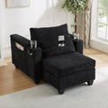 37.4 Versatile Chair Lounge Sleeper Daybed 2-in-1 Flexible Deep Seat Sofa Chair Convertible Recliner Chaise Lounge W/ Storage ArmsUSB PortsCupholdersPhone Holder Pockets for Living Room Bedroom