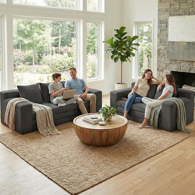 Boneless Loveseat Sleeper Sofa Bed: 3-in-1 Convertible Sofa Bed with Side Pockets &amp HandlePull Out Couch with 2 PillowsFolding Futon for Small SpaceLiving Room &amp BedroomCorduroy FabricNo