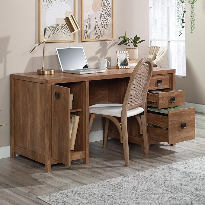 Sauder Cannery Bridge Commercial Office Desk Sindoori Mango Finish