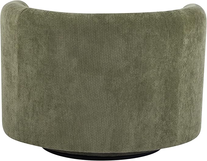 Christopher Knight Home Tanzy 360-Degree Swivel Barrel Chair Upholstered Lounge Chair Indoor Comfy Armchair with Lumbar Pillow for Living Room Thick Cushion Metal Base and Wood Frame Green