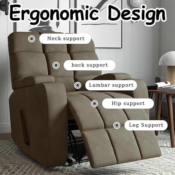 Relaxing Lazy Boy Recliner Chair for AdultsSmall Recliners for Small SpacesManual Recliner Chair for BedroomRelaxing Reclining Chair with Backrest &amp Footrest for Living roomOverstuffed (Sage G