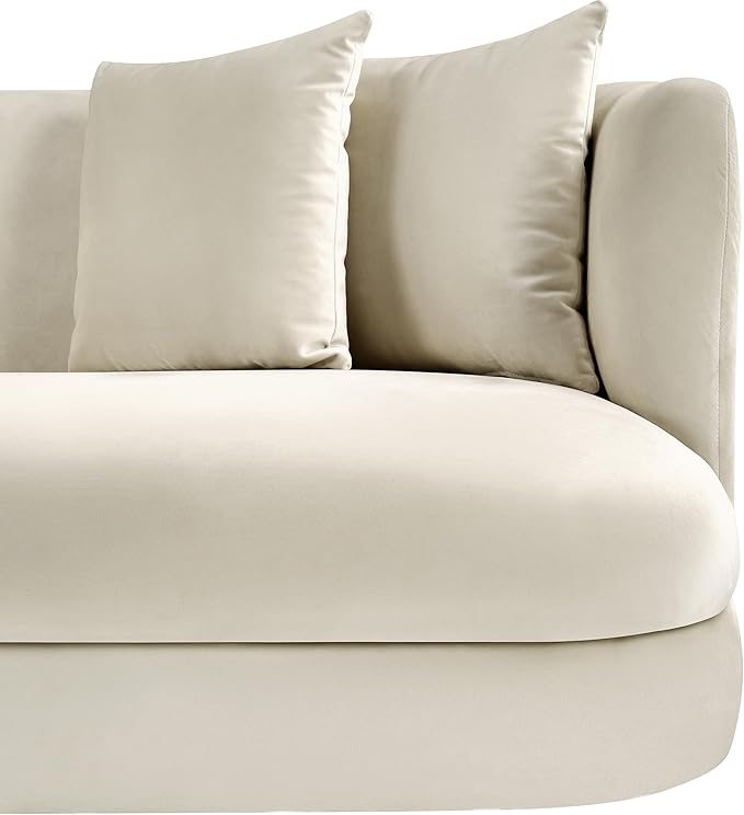 Meridian Furniture 699Cream-C Alder Collection Modern | Contemporary Chair with Ultra Luxe Cream Velvet 460 GSM Velvet Solid Wood Frame 38 W x 36 D x 30 H Cream
