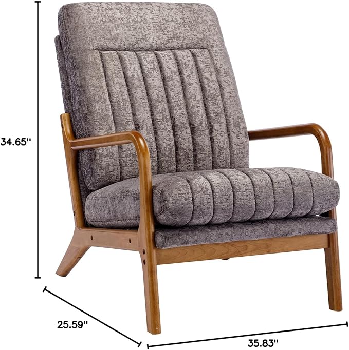 Wood Frame Armchair Modern Accent Chair Lounge Chair for Living Room